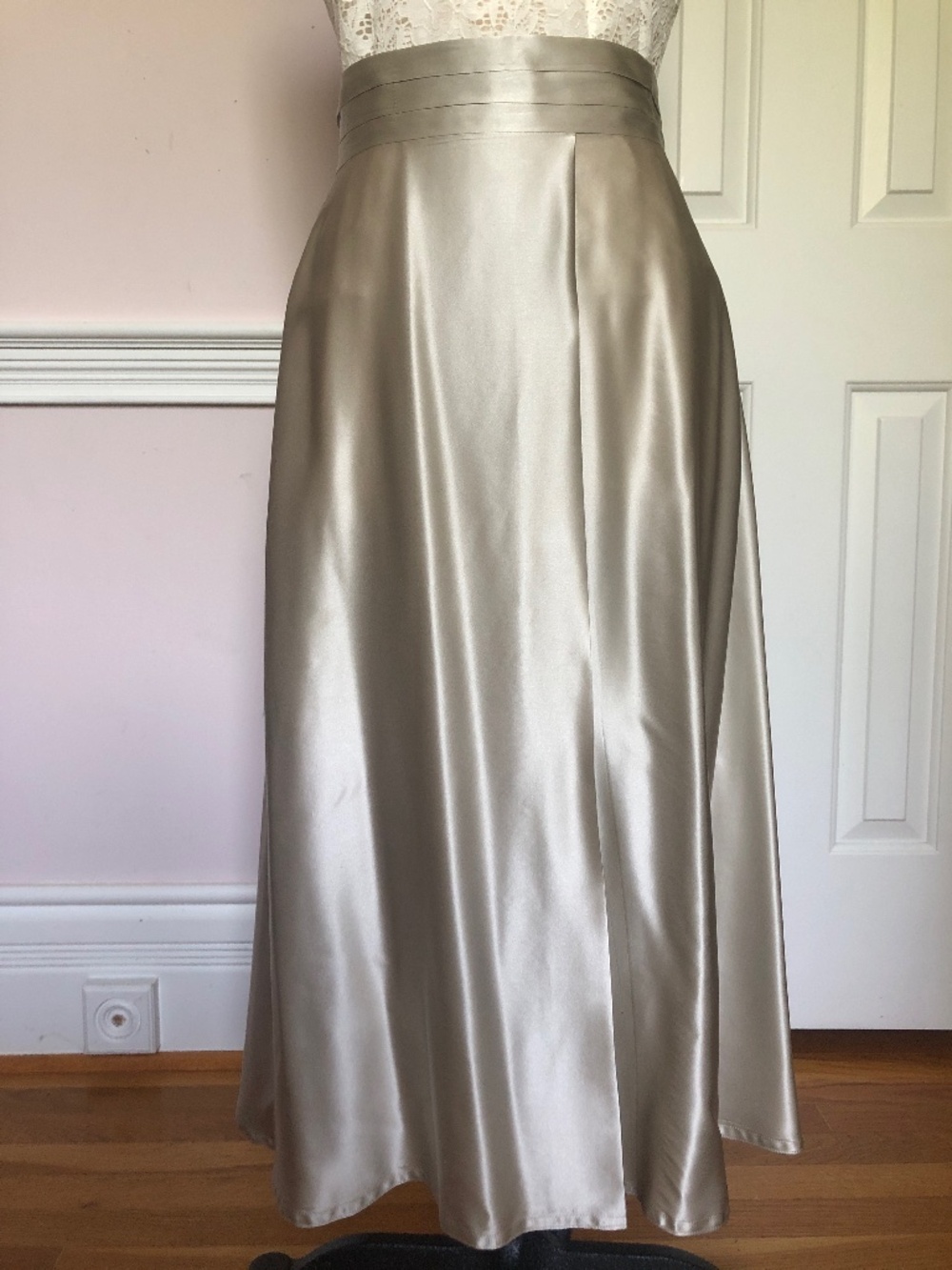 Elegant Silk Skirt Champagne Color